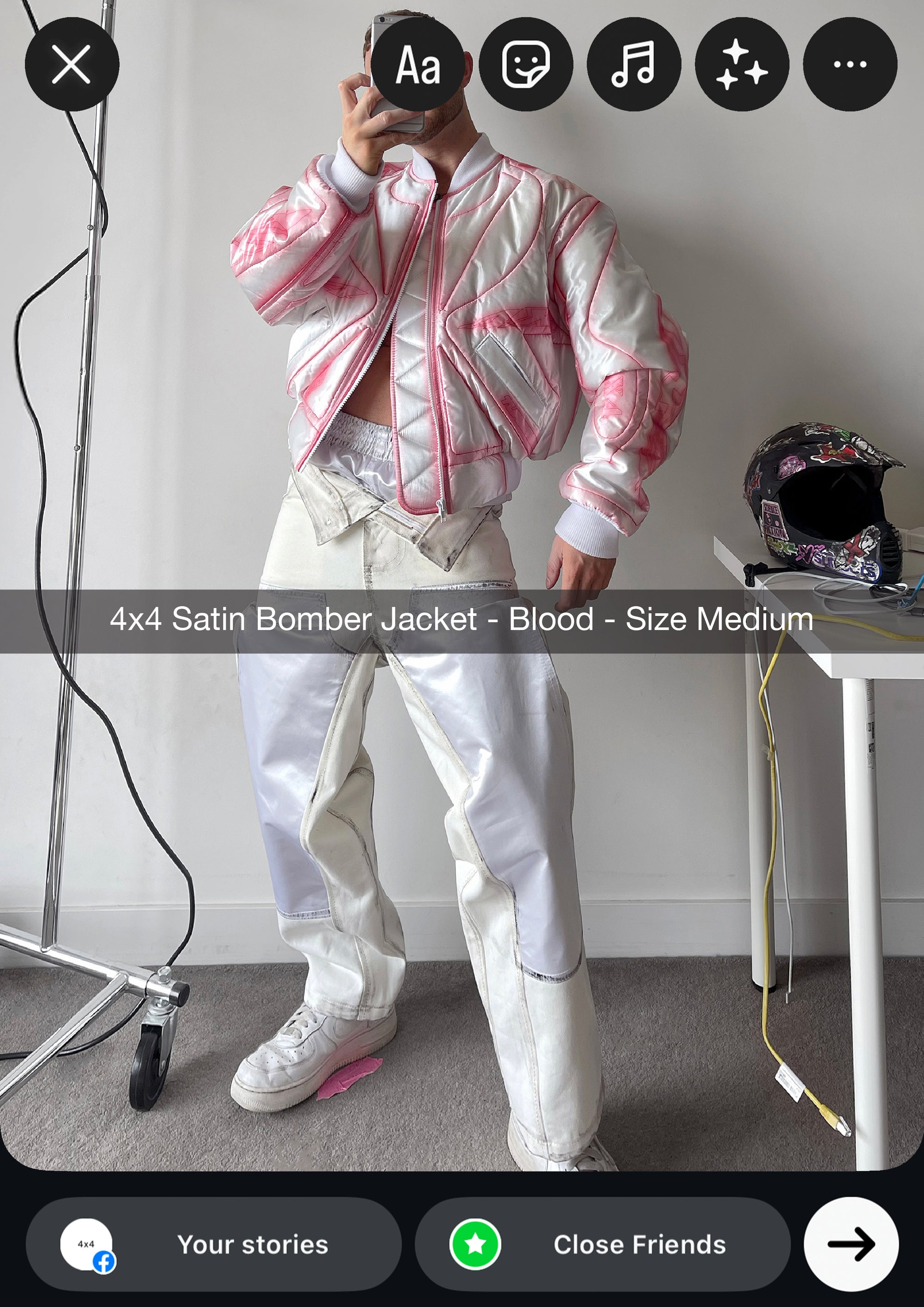 SATIN BOMBER JACKET - BLOOD