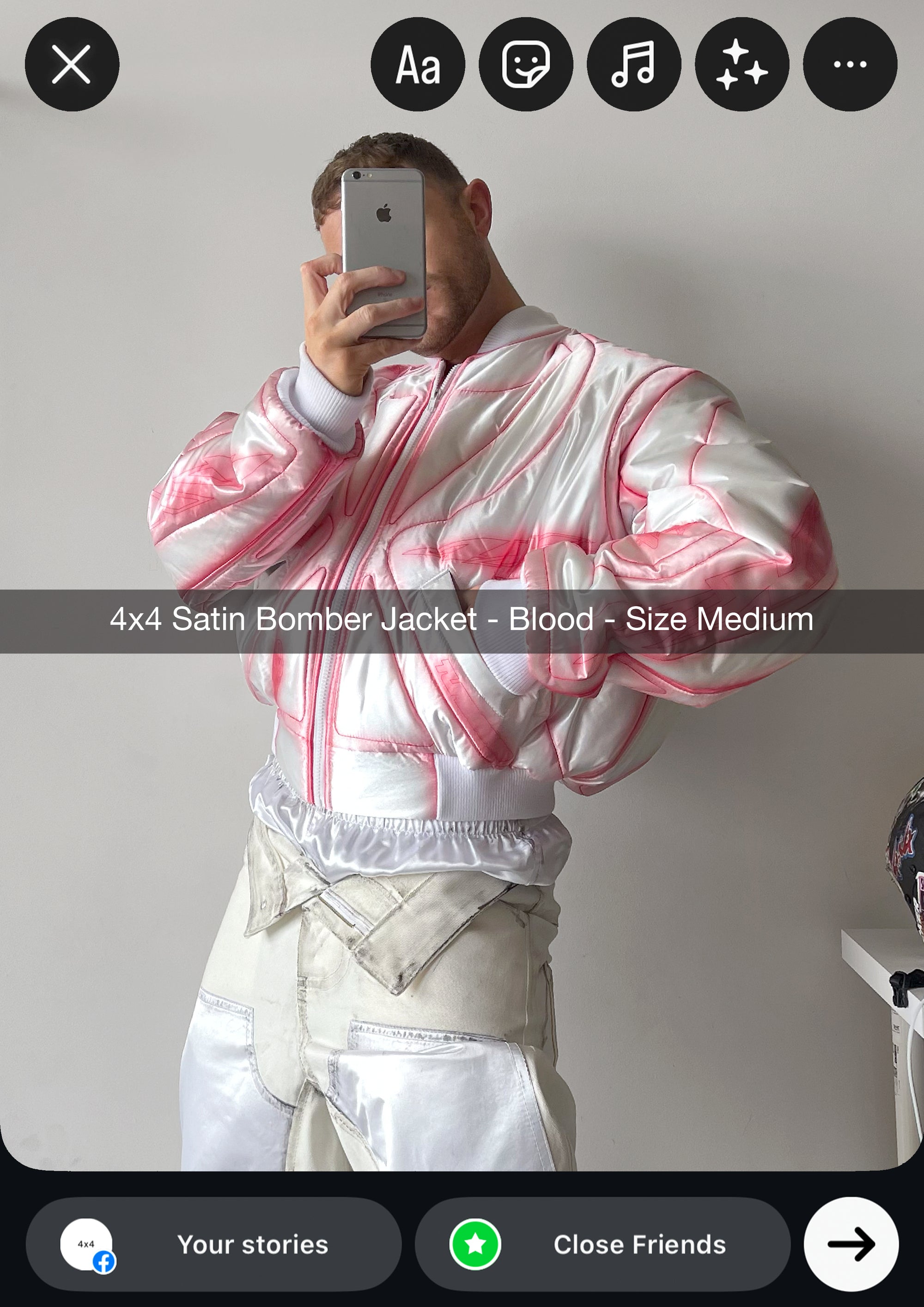 SATIN BOMBER JACKET - BLOOD