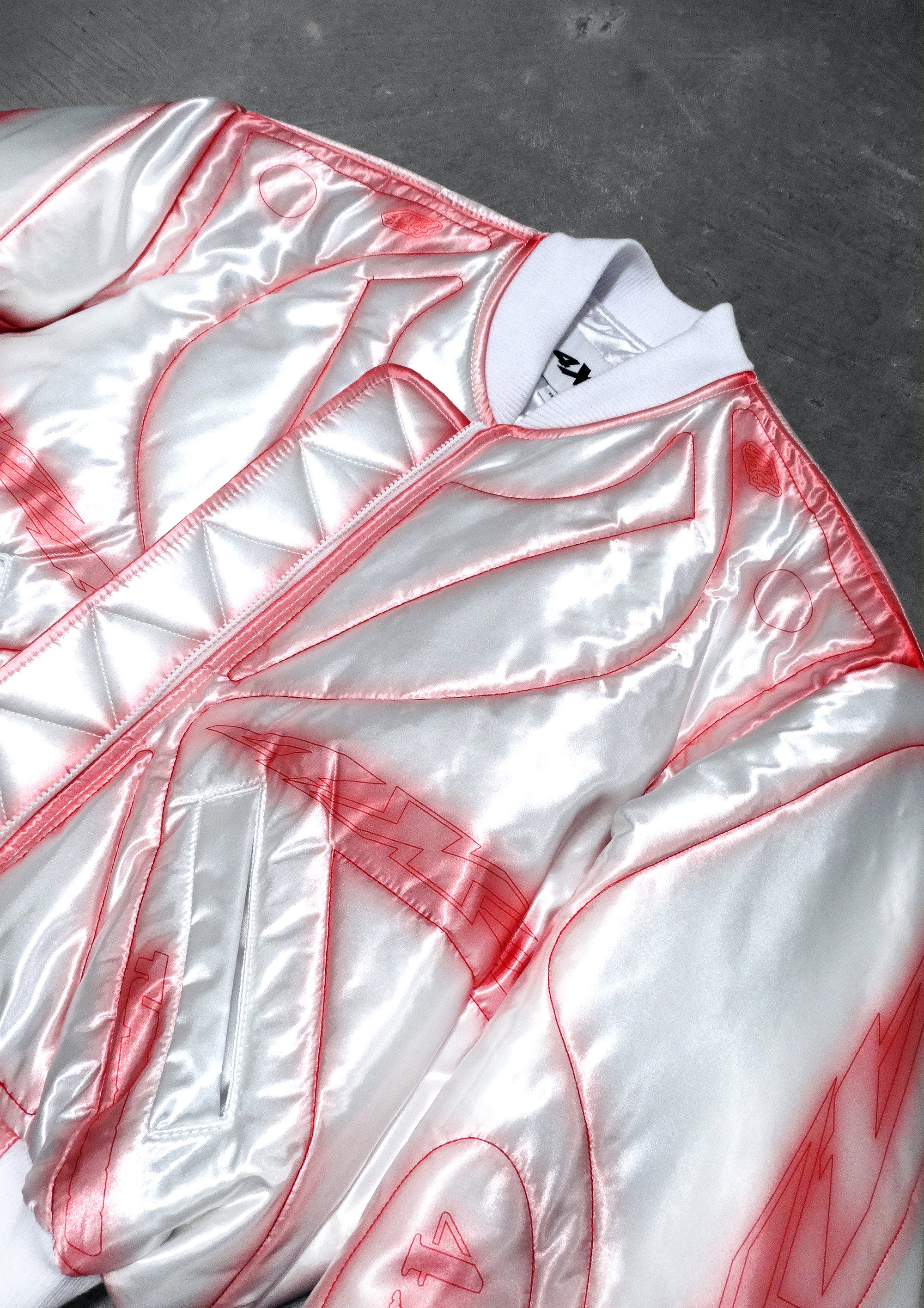 SATIN BOMBER JACKET - BLOOD