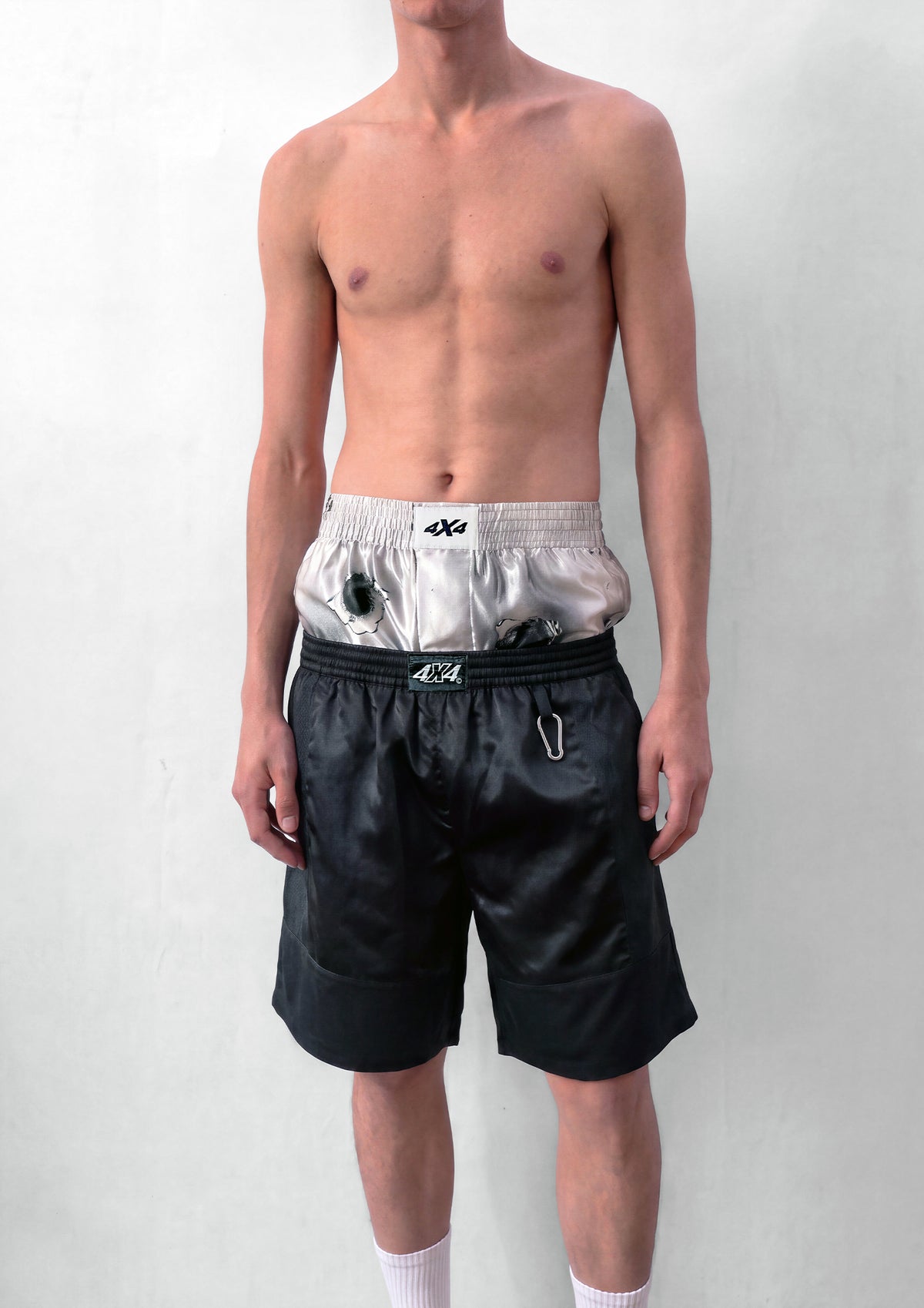 SATIN BOXER SHORTS - BULLET HOLE