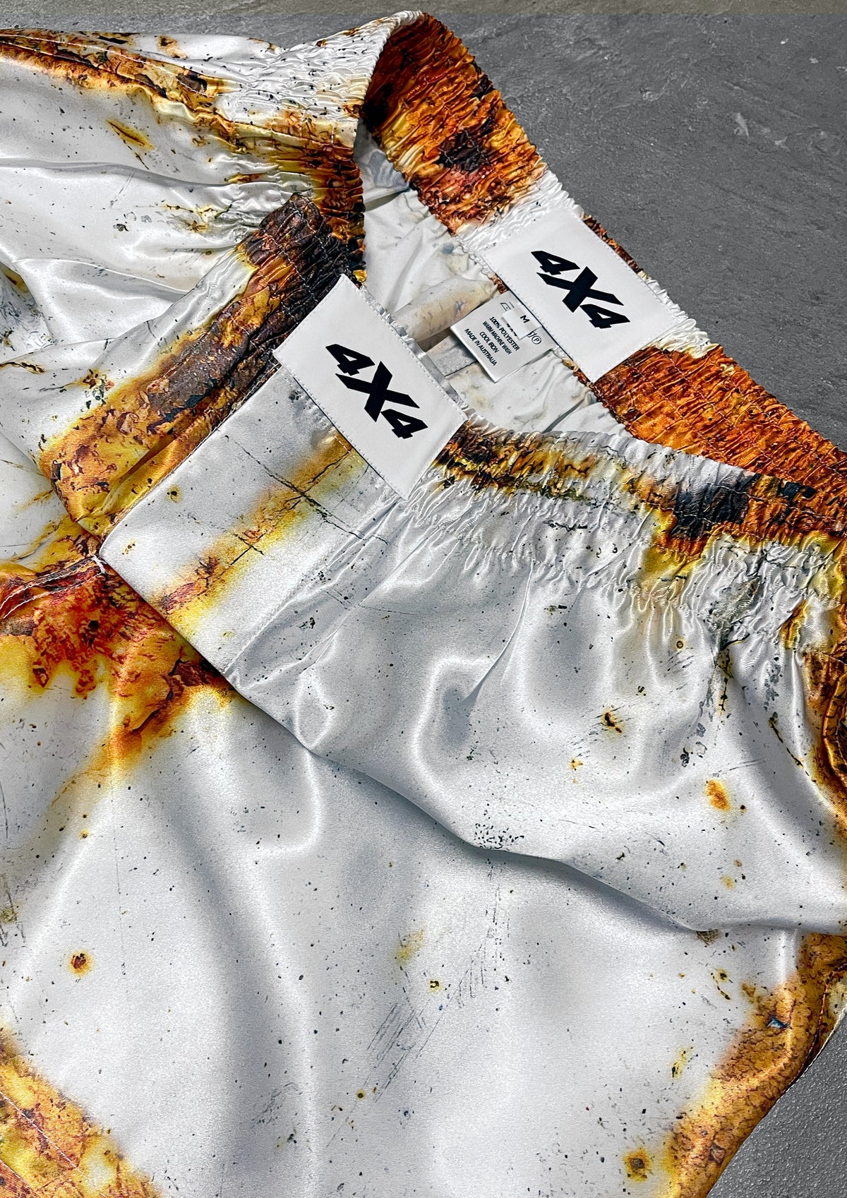 SATIN BOXER SHORTS - RUST