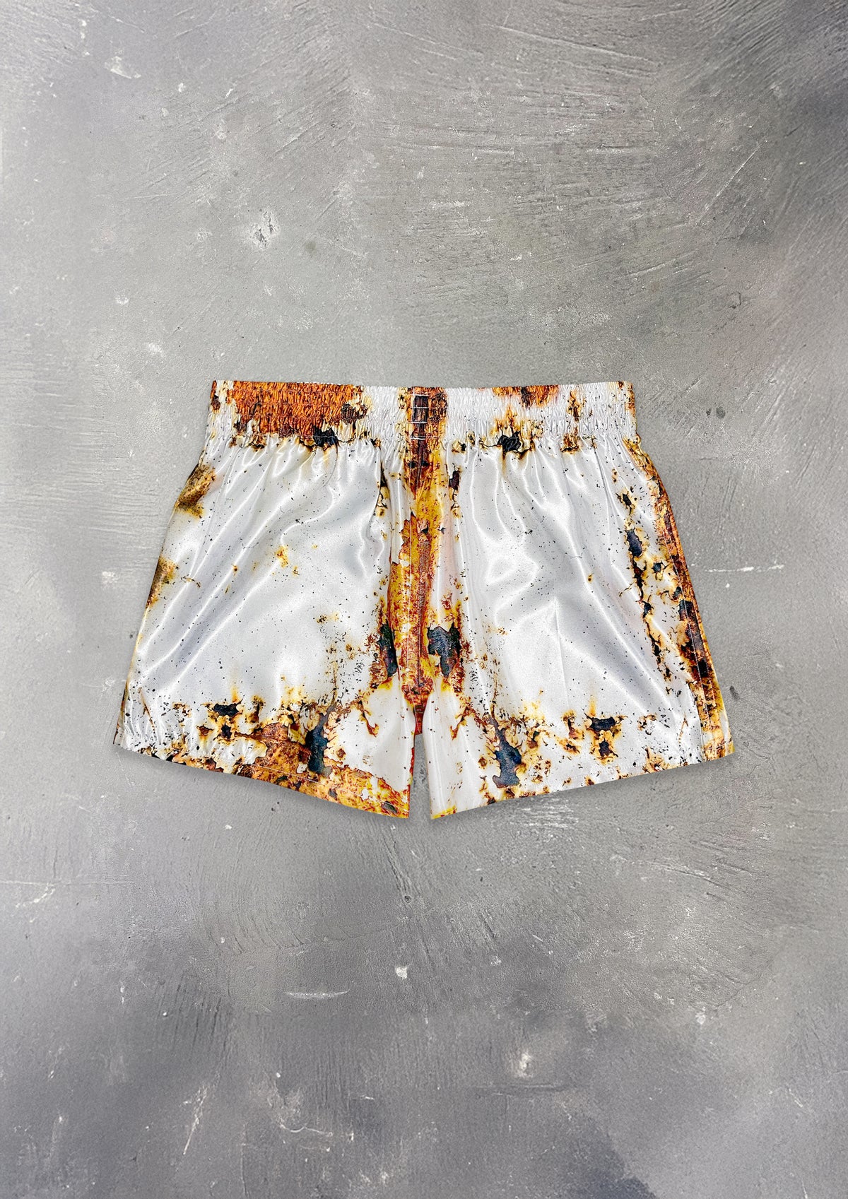 SATIN BOXER SHORTS - RUST