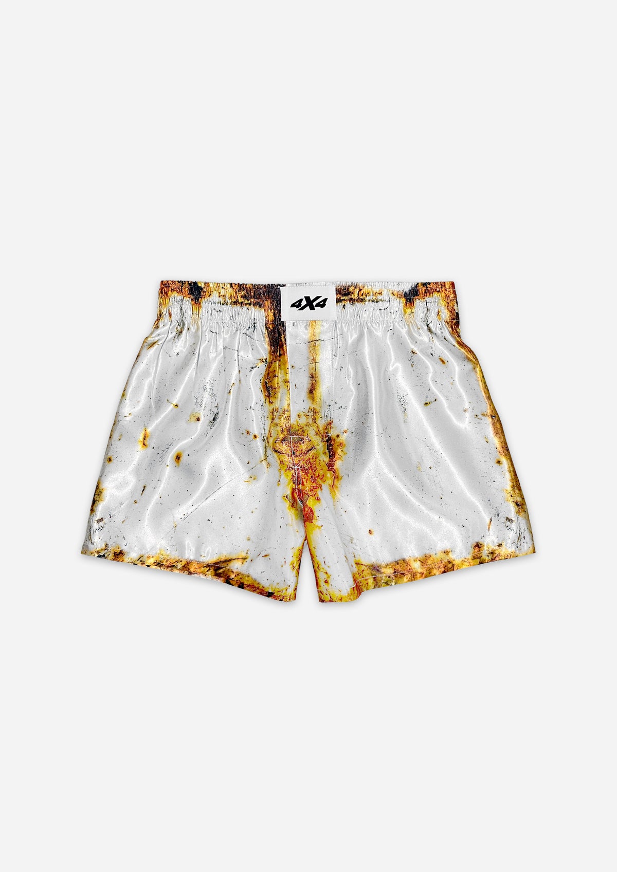 SATIN BOXER SHORTS - RUST