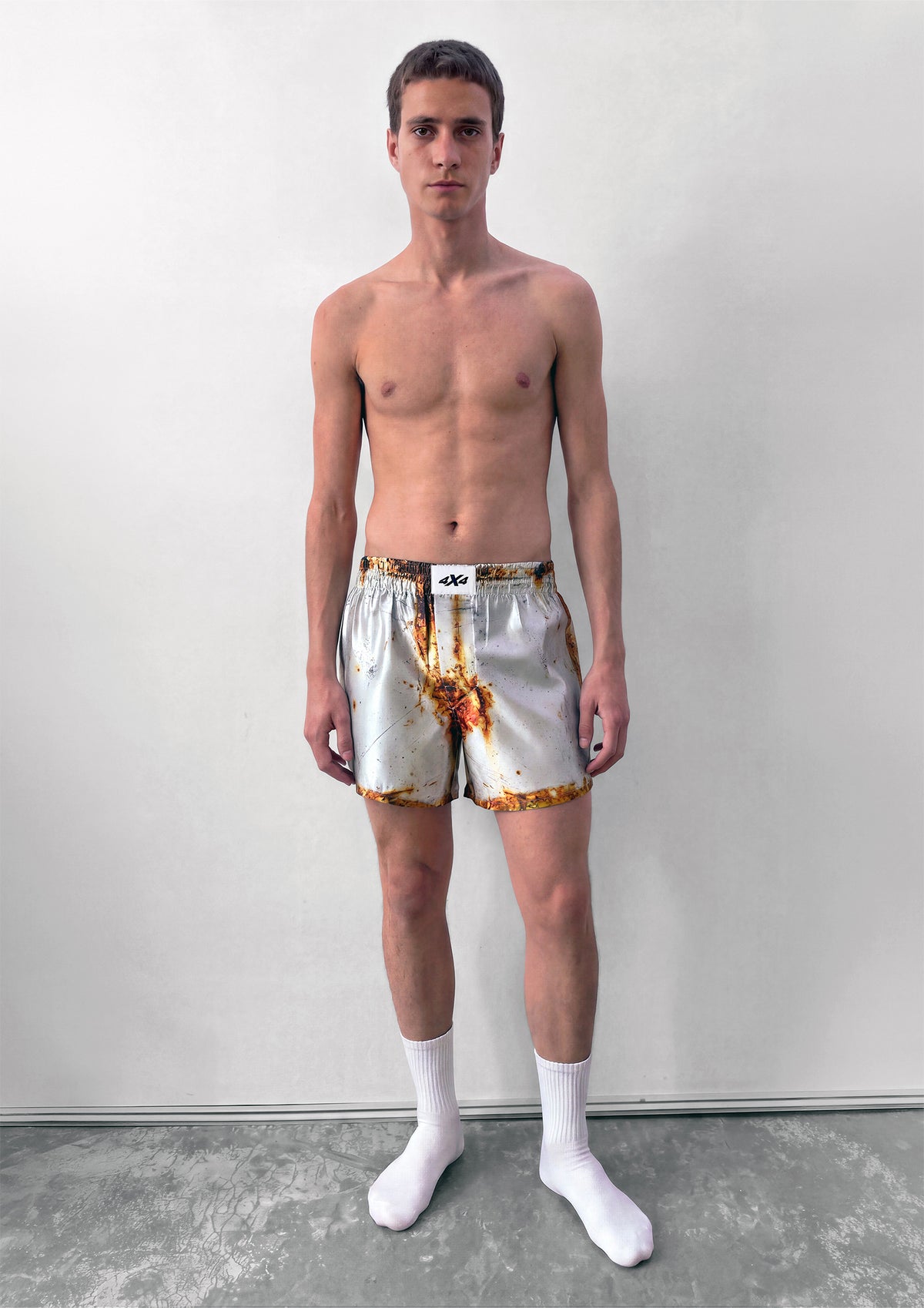 SATIN BOXER SHORTS - RUST