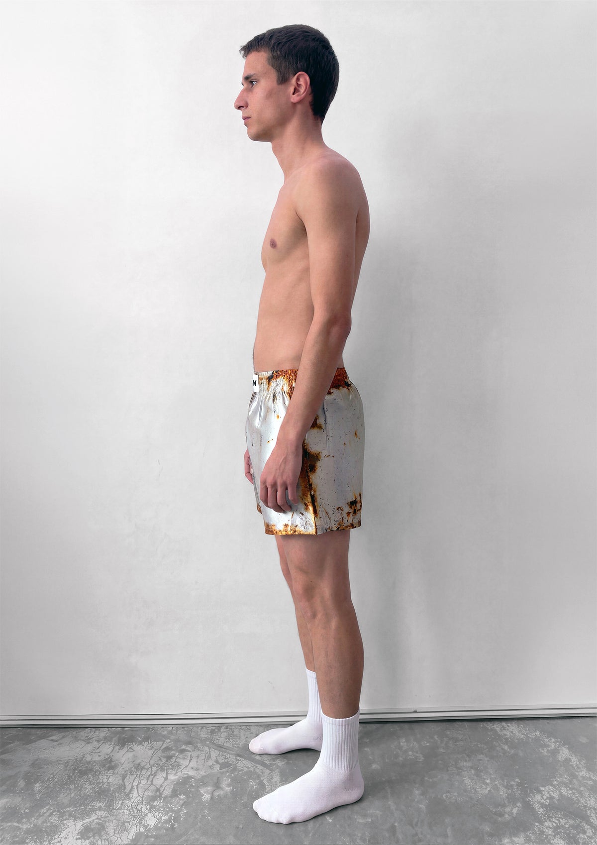 SATIN BOXER SHORTS - RUST