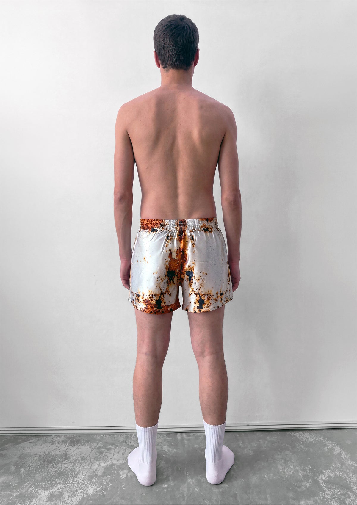 SATIN BOXER SHORTS - RUST