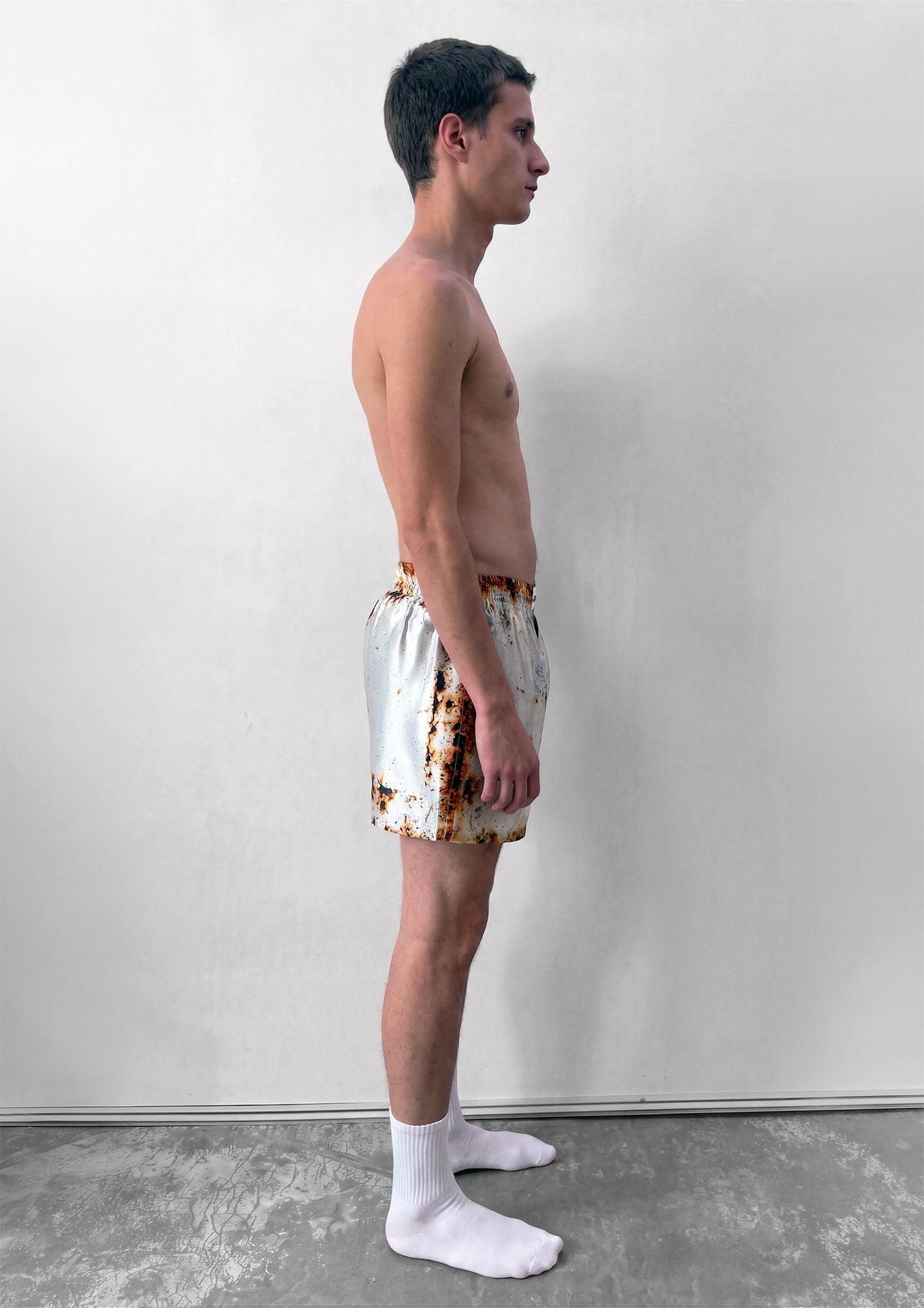 SATIN BOXER SHORTS - RUST