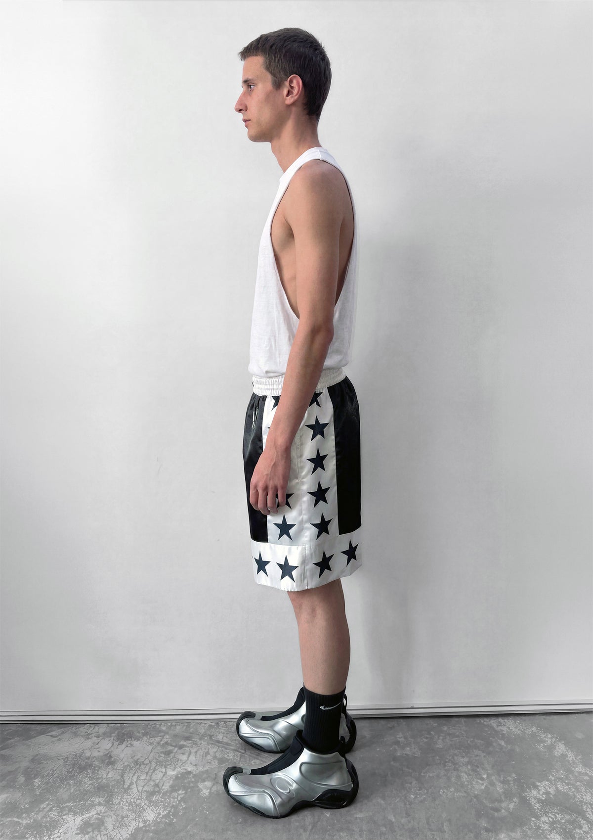 SATIN SHORTS - BLACK STAR