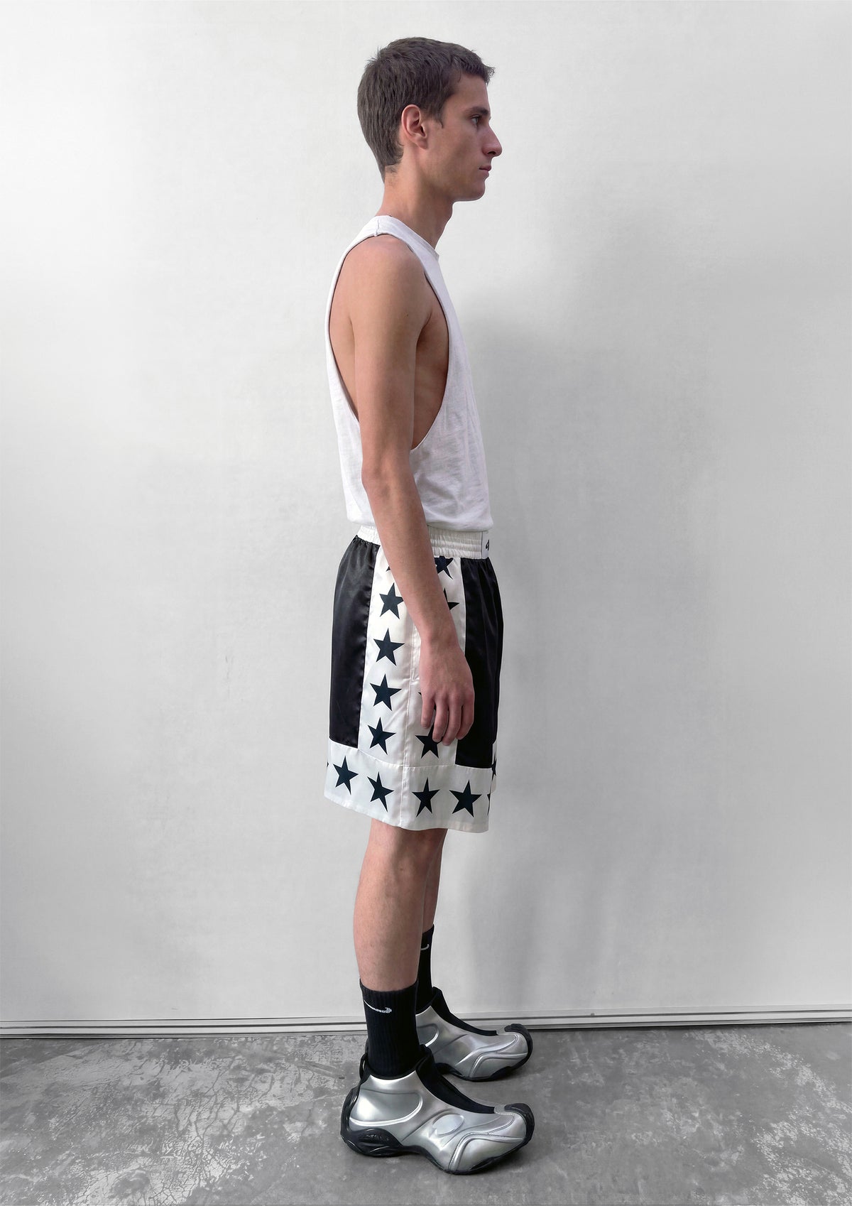SATIN SHORTS - BLACK STAR