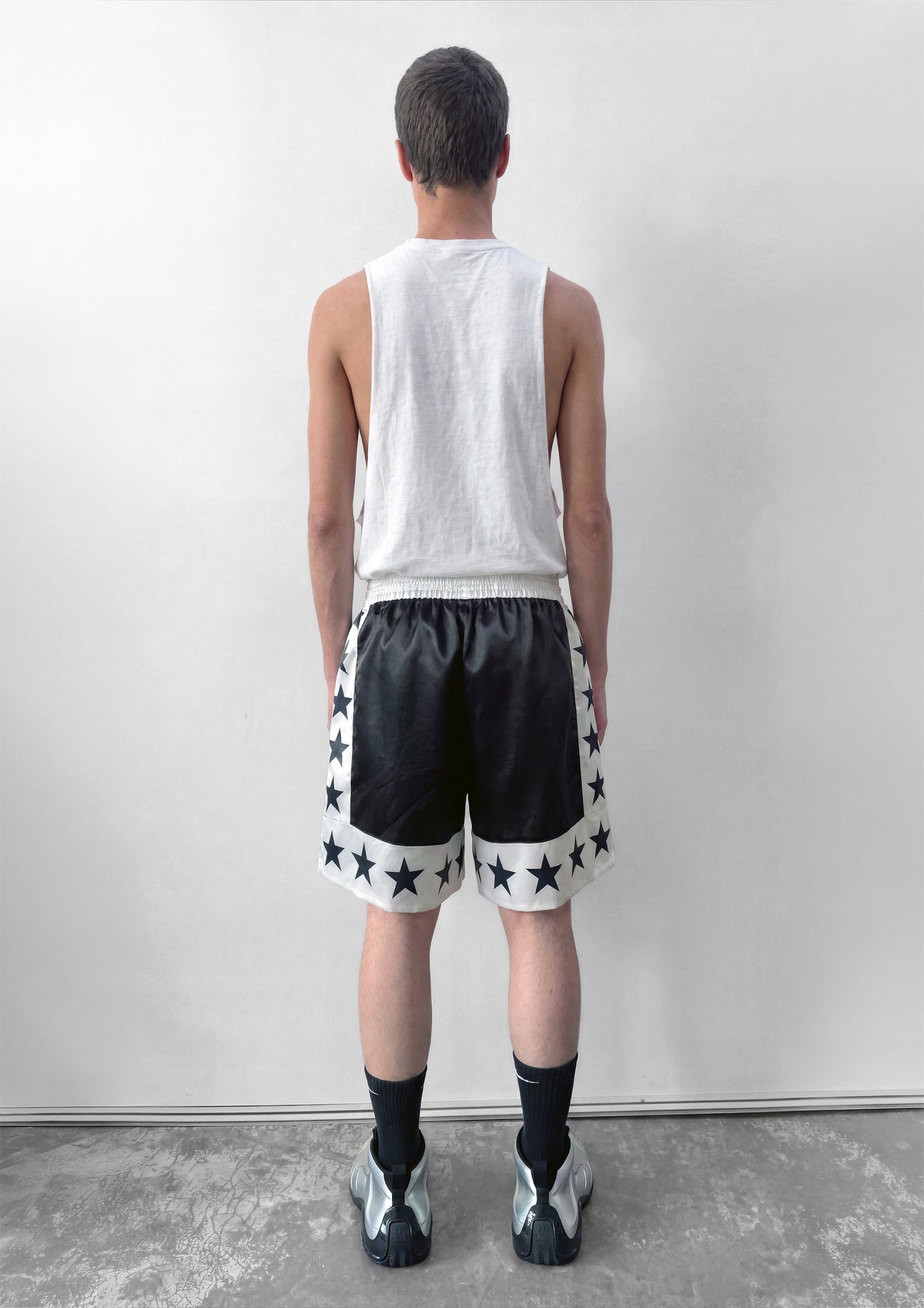 SATIN SHORTS - BLACK STAR