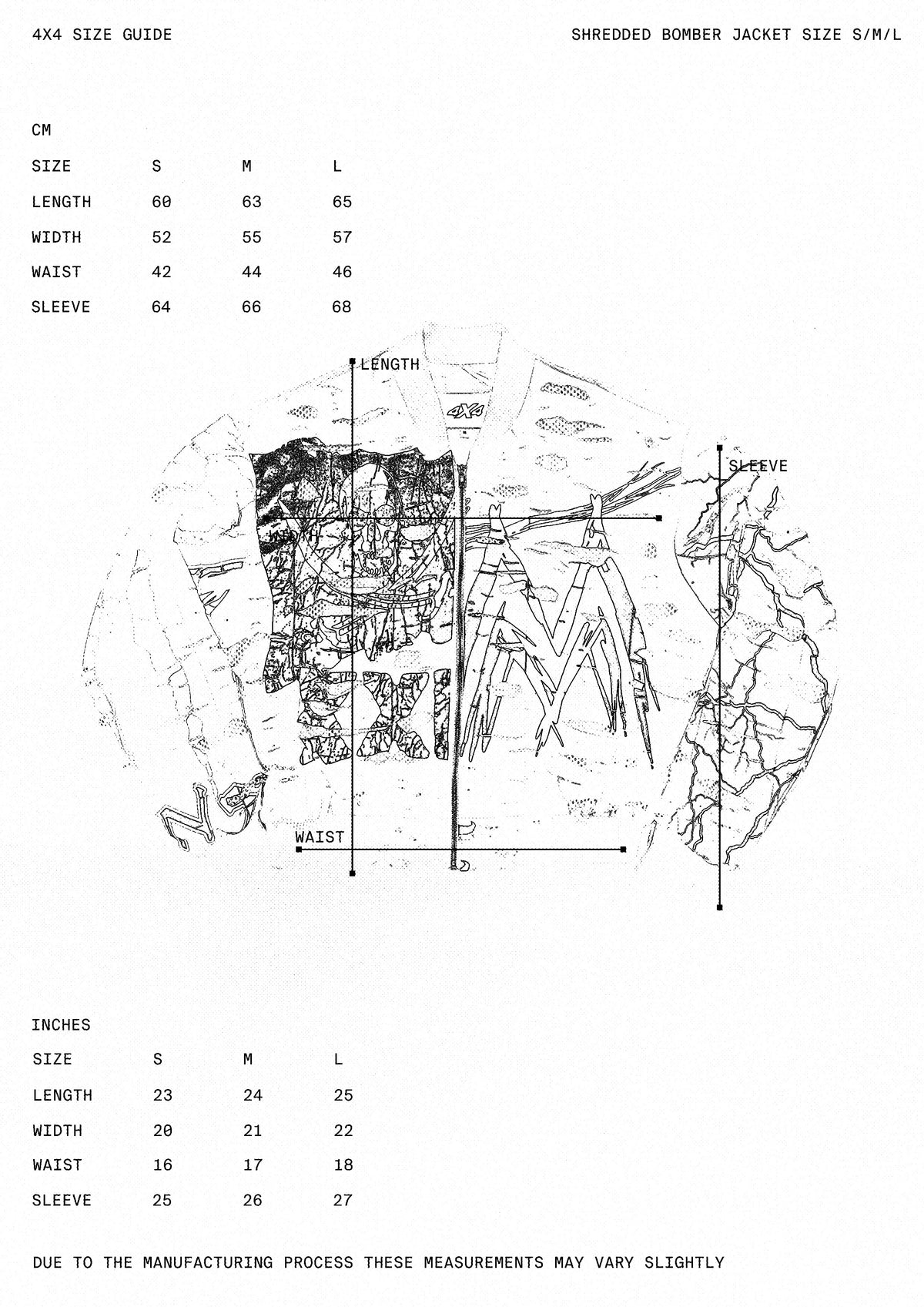 SHREDDED BOMBER JACKET - WHITE