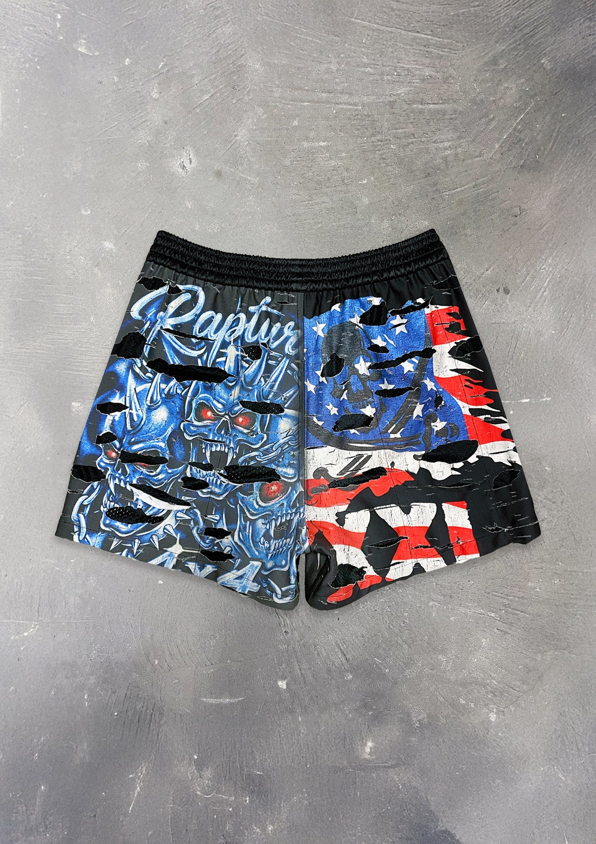 SHREDDED SHORTS - BLACK
