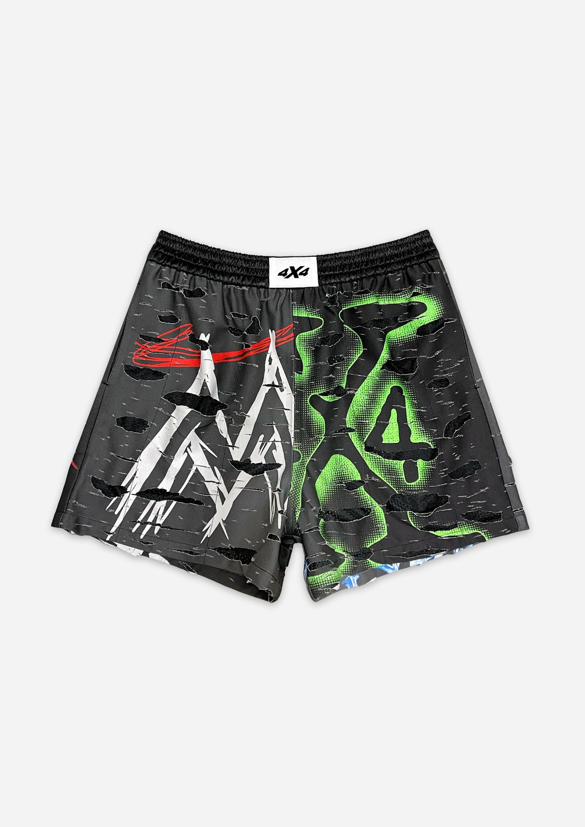 SHREDDED SHORTS - BLACK