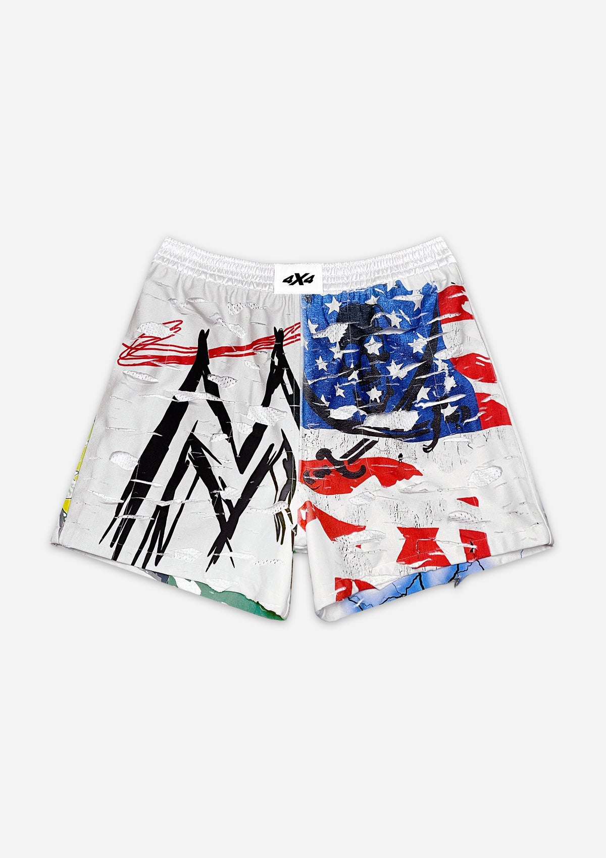 SHREDDED SHORTS - WHITE