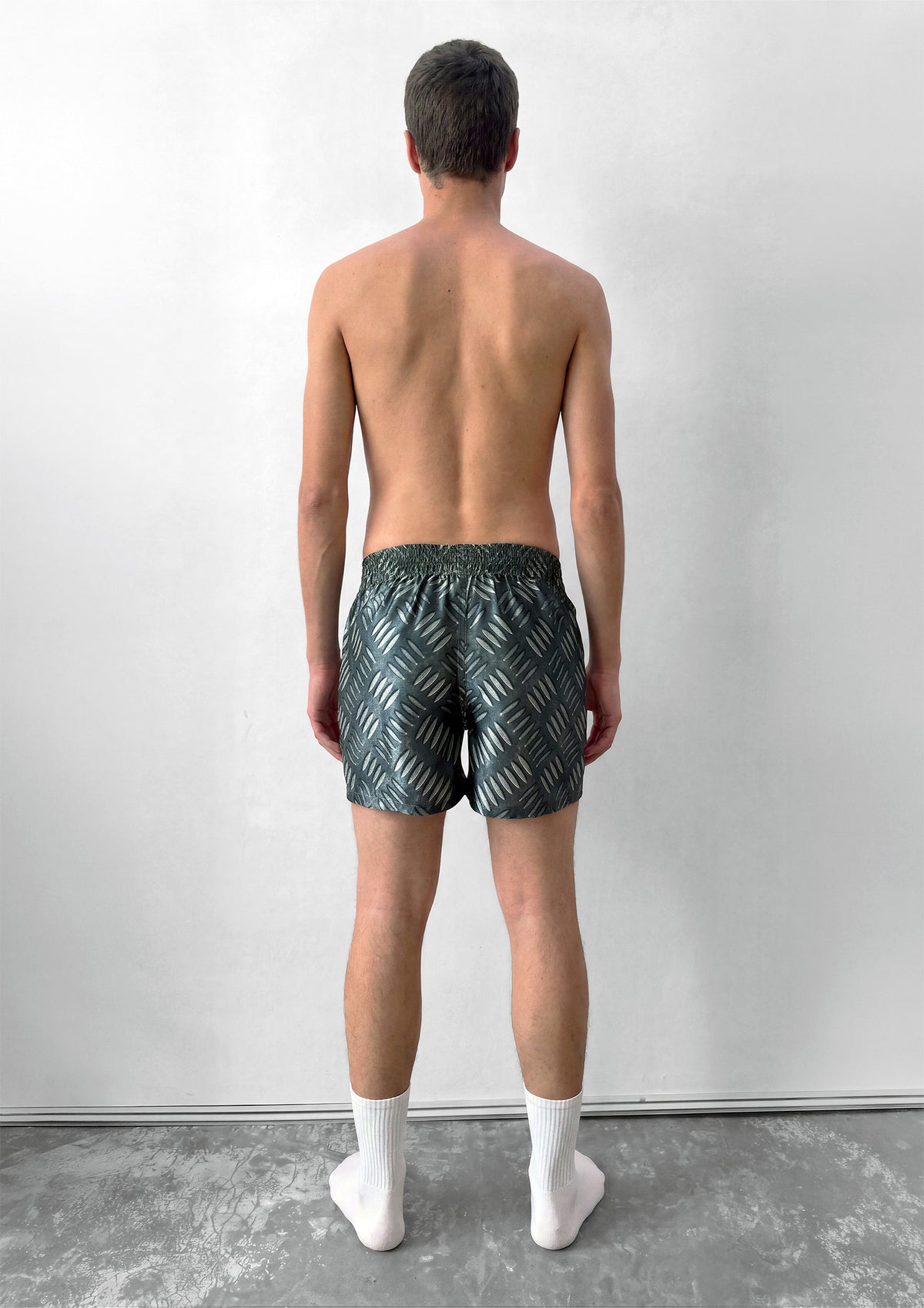 SATIN BOXER SHORTS - STEEL