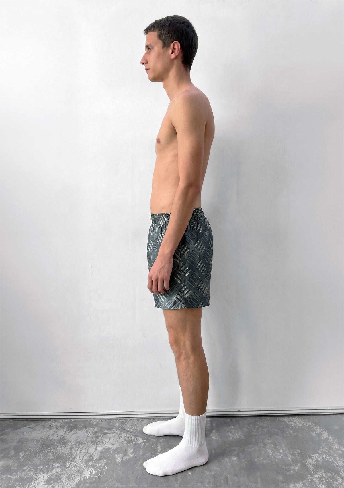 SATIN BOXER SHORTS - STEEL