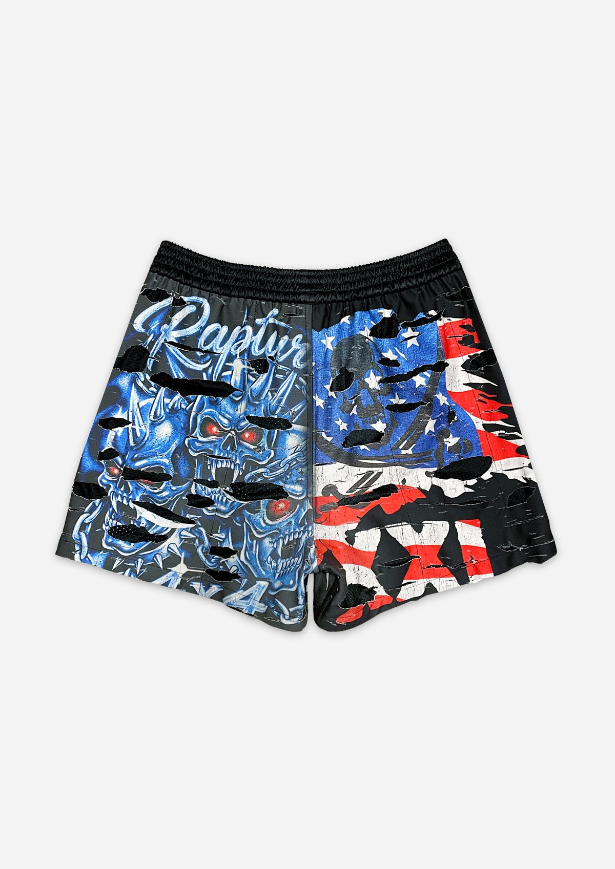 SHREDDED SHORTS - BLACK