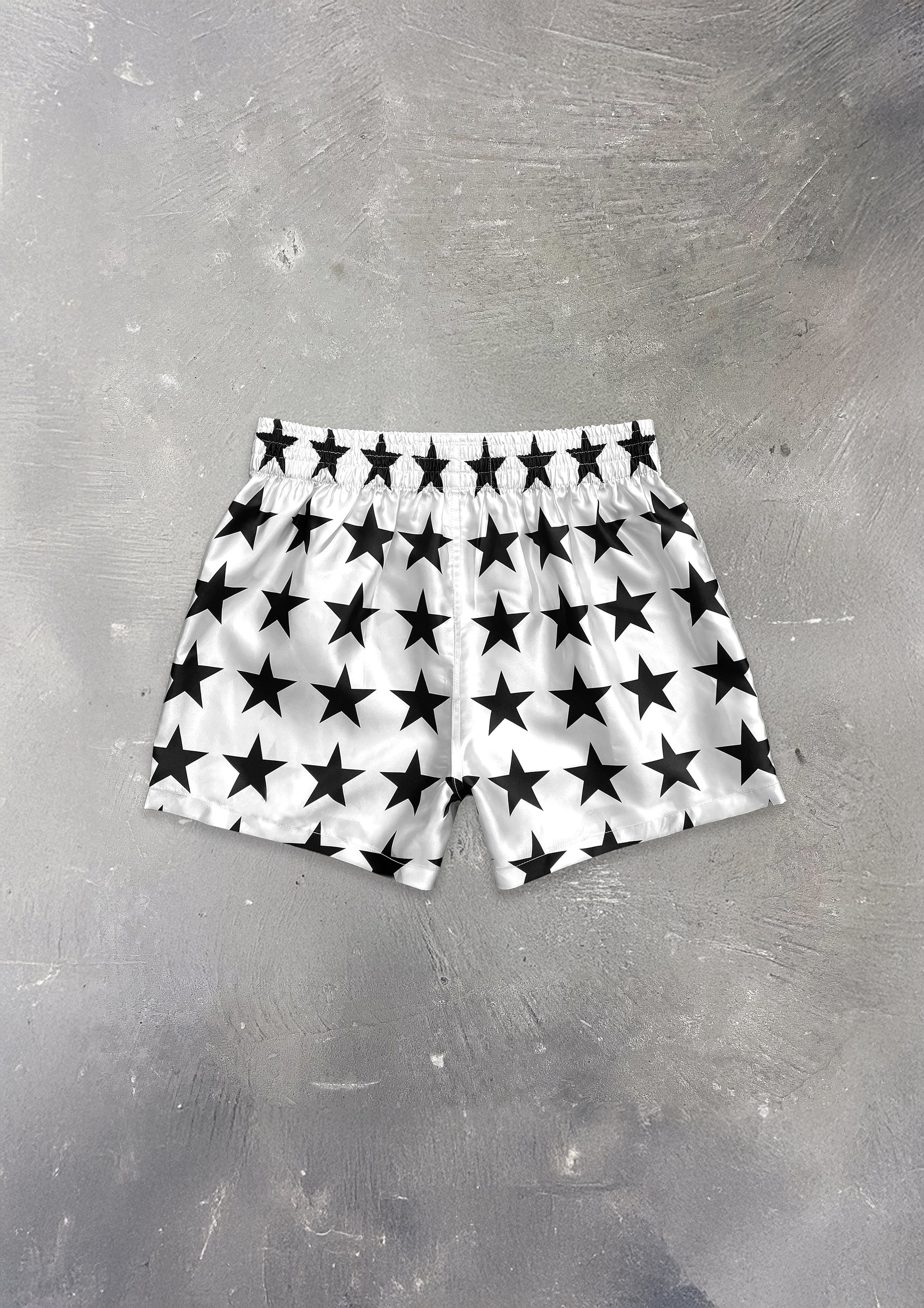 SATIN BOXER SHORTS - BLACK STAR